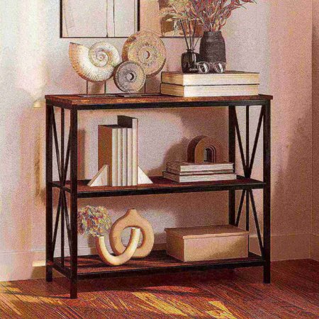 HASTINGS HOME 3-Tier Freestanding Barnwood Bookcase 690147PSV